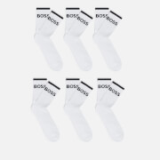 BOSS Bodywear Six-Pack Striped Cotton-Blend Socks