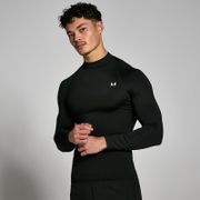 MP vīriešu sporta krekls ar augstu apkakli un garām piedurknēm “Baselayer” — Melns