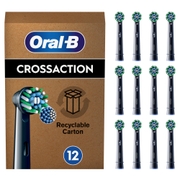 Oral-B Pro CrossAction Aufsteckbürsten für elektrische Zahnbürste, X-förmige Borsten, 12 Stück, schwarz