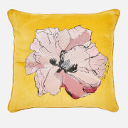Ted Baker Art Floral Cushion - 45X45cm - Gold