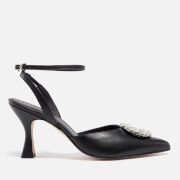 ALOHAS Women's Cinderella Crystal Leather Heeled Pumps