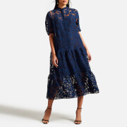 Ted Baker Claarey Broderie Anglaise Midi Dress 