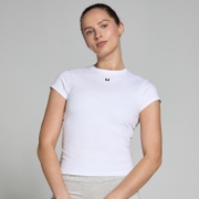 MP Basics T-shirt met nauwsluitende pasvorm en korte mouwen voor dames - Wit