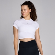 MP Women's Basic Body Fit Short Sleeve Crop T-Shirt - White