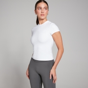 MP sieviešu cieši pieguļošs t-krekls ar īsām piedurknēm “Tempo” — Balts