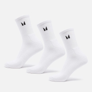 Chaussettes de tennis unisexes MP (lot de 3 paires) – Blanc