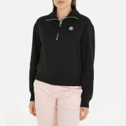 Tommy Hilfiger Cropped Cotton-Blend Half-Zip Sweatshirt