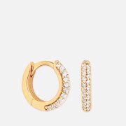 Astrid & Miyu Pave 18-Karat Gold-Plated Huggie Earrings