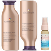 Pureology Nanoworks Gold Shampoo, Conditioner and Color Fanatic Mini Routine for Dry, Coloured Hair