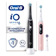 Oral-B iO Series 6 Duopack Elektrische Zahnbürste, Black Lava/Pink Sand