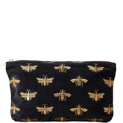 Elizabeth Scarlett Honey Bee Charcoal Velvet Everyday Pouch