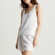Calvin Klein Textured Cotton-Gauze Sleeveless Short Set
