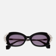 Vivienne Westwood Women's Pearl Cat Eye Sunglasses - Shiny Solid Black