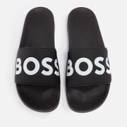 BOSS Aryeh Faux Leather And Rubber Slides