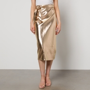 Never Fully Dressed Jaspre Faux Leather Midi Skirt
