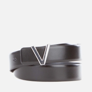 Valentino Dario Leather Logo Plaque Belt