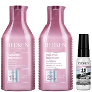 Redken Volume Injection Shampoo and Conditioner with One United Multi-Benefit Spray Bundle