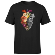 Threadless x IWOOT Flower Heart Spring Unisex T-Shirt - Black