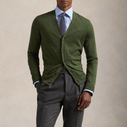 Polo Ralph Lauren Men's Merino Wool Lightweight Cardigan - Classic Olive Heather