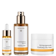 Dr. Hauschka Trio: Clarifying Day Oil 18ml, Clarifying Toner 100ml & Clarifying Clay Mask Pot 90g