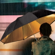 BLACK & GOLD UMBRELLA