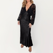 Never Fully Dressed Emma Devoré-Velvet Satin Dress