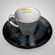 Back To The Future Delorean Collector Plate & Mirror Mug Set