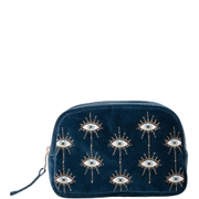 Elizabeth Scarlett Mystical Eye Ink Blue Velvet Makeup Bag