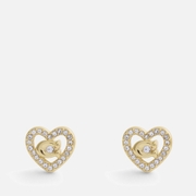 Coach Pavé Heart Gold-Toned Stud Earrings
