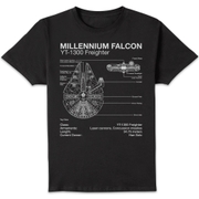 Star Wars Millennium Falcon Sketch Unisex T-Shirt - Black