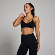 MP Women's Tempo Seamless Ruched Front Sports Bra - Black