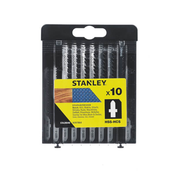 Stanley 10Pc Wood Jigsaw Blades T STA28040 XJ Homebase