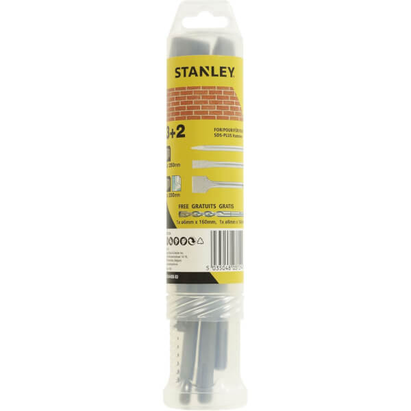 Stanley 3 x SDS Chisels 2 x Drill Bits STA54400 XJ Homebase