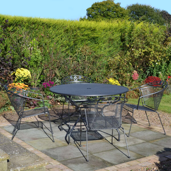 Royal Garden Metal Elegance 4 Seater Round Garden Furniture Set in