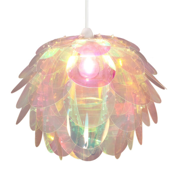 Iridescent lamp outlet shade