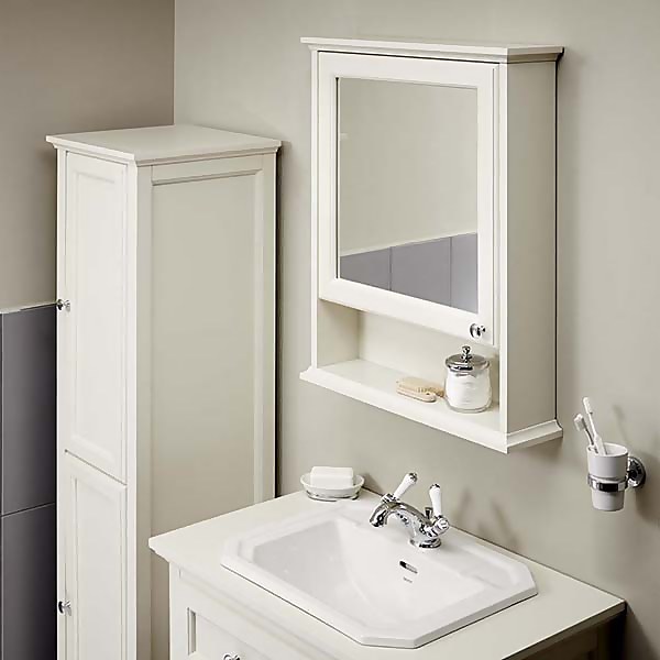 Bathstore Savoy Old English Mirror Wall Cabinet White Homebase