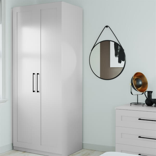 Fitted Bedroom Shaker Double Wardrobe Grey