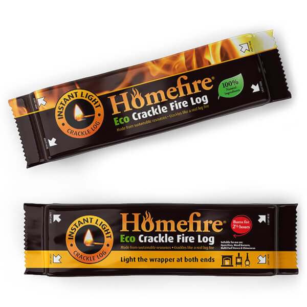 Homefire Instant Light Eco Crackle Log - Twin Pack | Homebase