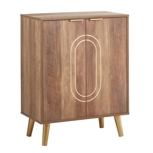 Dark wood store drinks cabinet