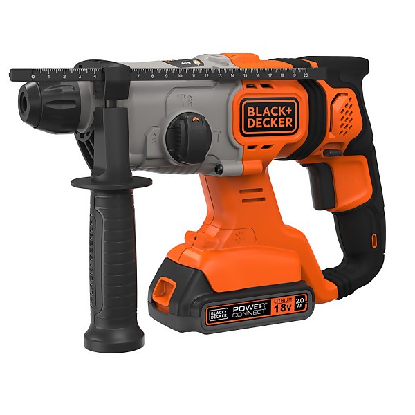 BLACK DECKER 18V Cordless SDS Plus Hammer Drill with Kit Box