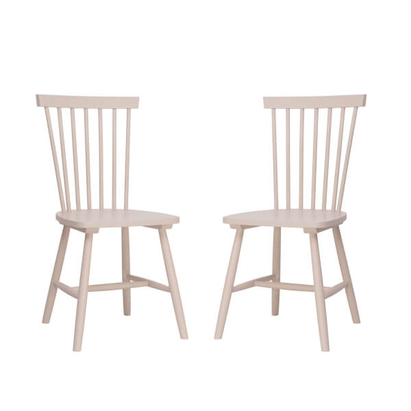 Laura Spindle Back Chair Set of 2 Dusty Pink Homebase
