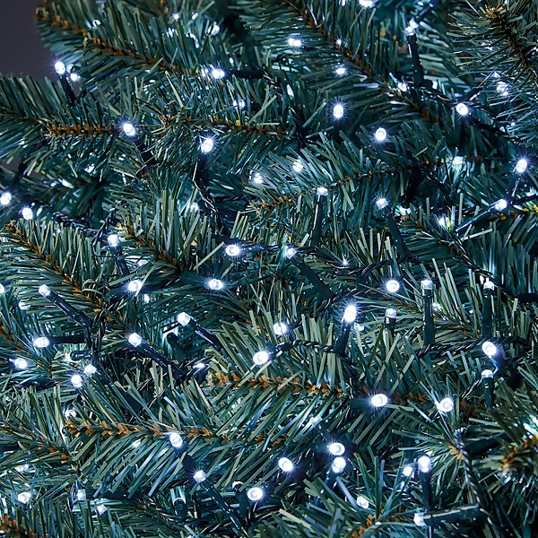 300 LED Timer String Christmas Tree Lights Bright White (Battery Operated)  | Homebase