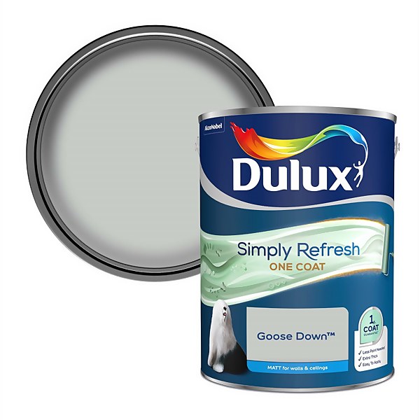 Dulux Simply Refresh One Coat Matt Emulsion Paint Goose Down 5L