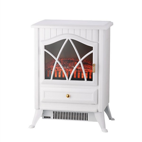 Arlec 1800W Flame Effect Electric Fireplace Heater - White | Homebase