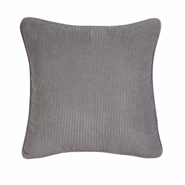 Corduroy Cushion 43x43cm Flint Grey Homebase