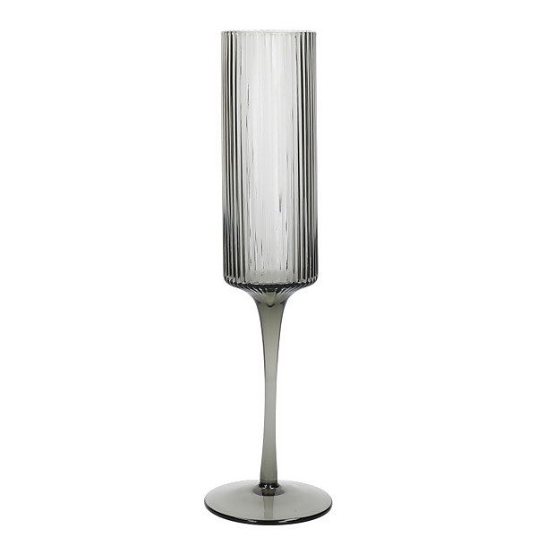 House Beautiful Metro Linear Champagne Flute Smokey Grey Homebase