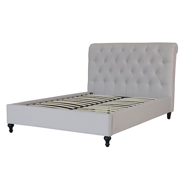 Ginny Scroll Back Double Bed Natural