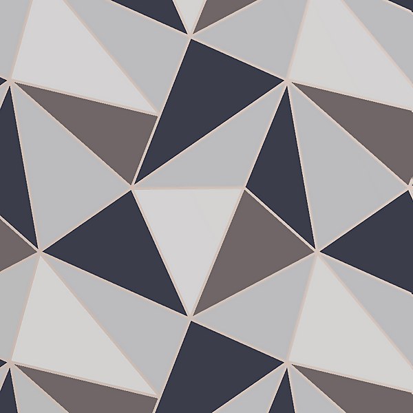 Fresco Apex Geometric Wallpaper - Navy | Homebase