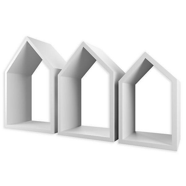 Flexi Storage Decorative Shelving Set Of 3 Floating House Shelves