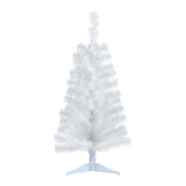 3ft Tinsel White Christmas Tree | Homebase